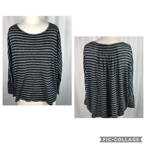 Joie blue and white striped 3/4 sleeve top